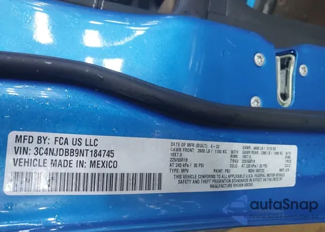 2022 Jeep Compass Altitude 4X4 from USA, damaged, VIN 3C4NJDBB9NT184745